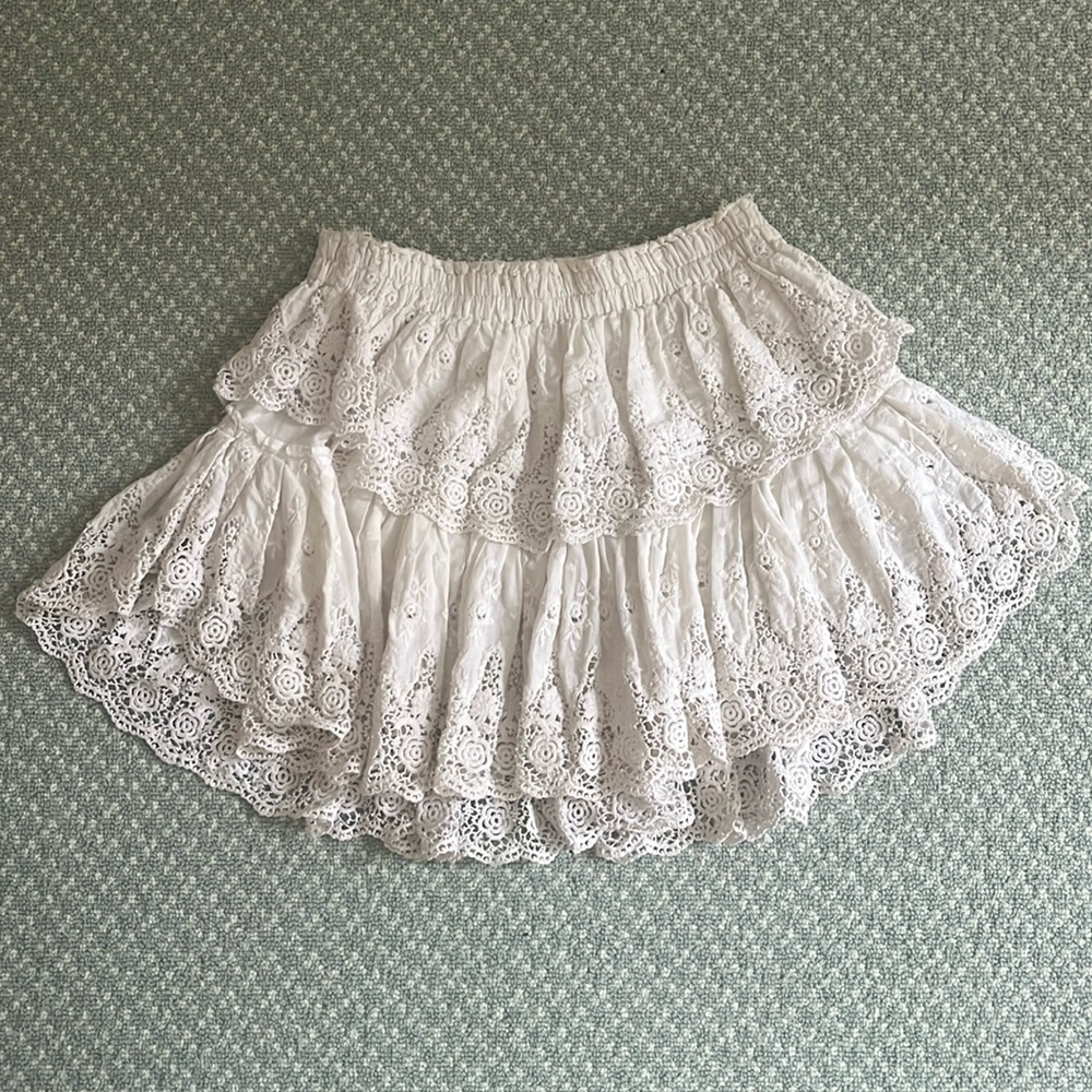 Loveshackfancy ruffled mini skirt